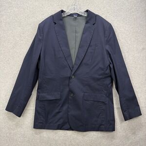 Made By Cam Newton Blazer Mens 44 Navy Blue Glen Plaid Sport Coat Suit Jacket